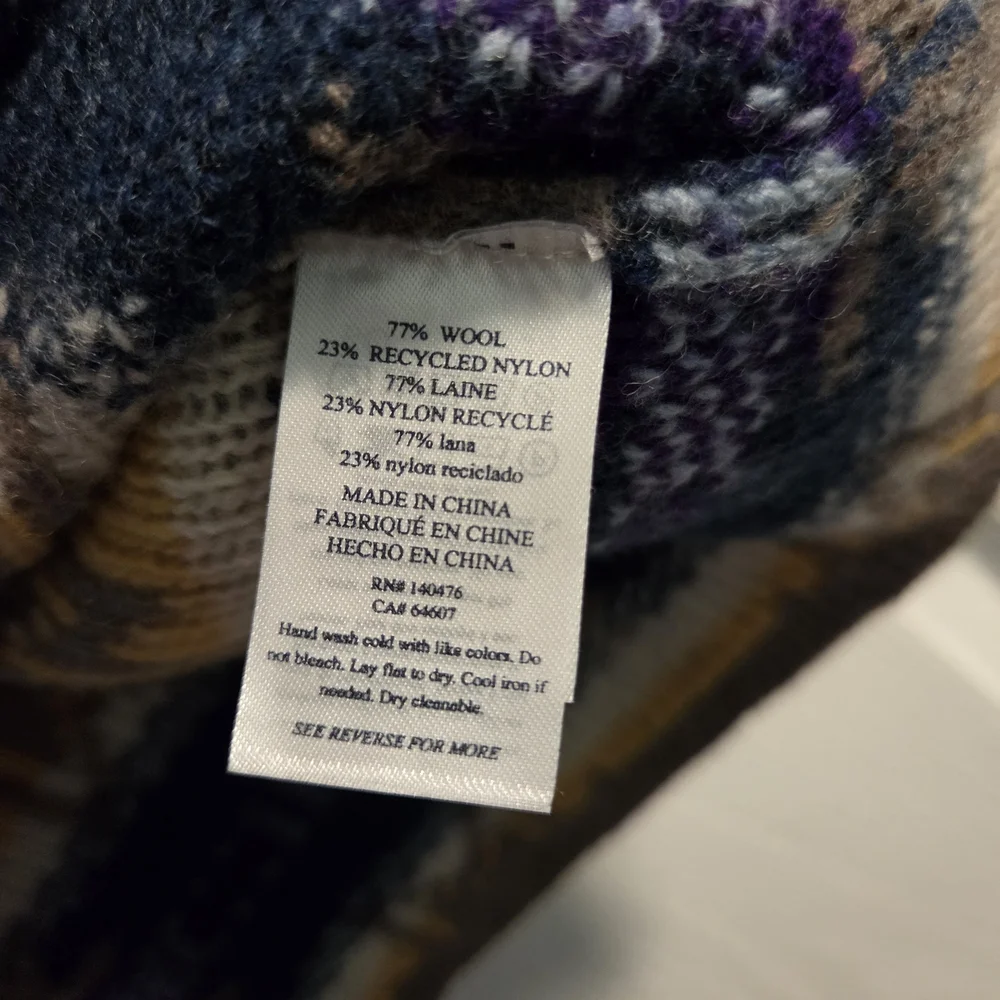 EUC Faherty x Doug Good Feather Mock Neck Sweater- Taupe Multi- Size Large - Picture 12 of 12